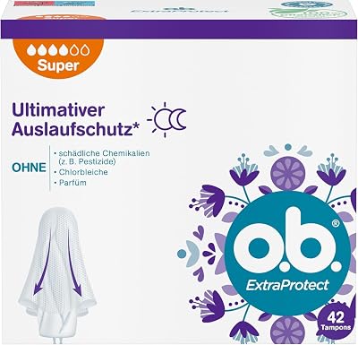 o.b. ExtraProtect Super Tampons Heavy Days Dynamic Fit Wings 42 pcs