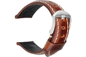 REZERO Watch Band, Vintage Oil Wax Leather Watch Straps 18mm 19mm 20mm 21mm 22mm 23mm 24mm 26mm Watch Belt for Men Women