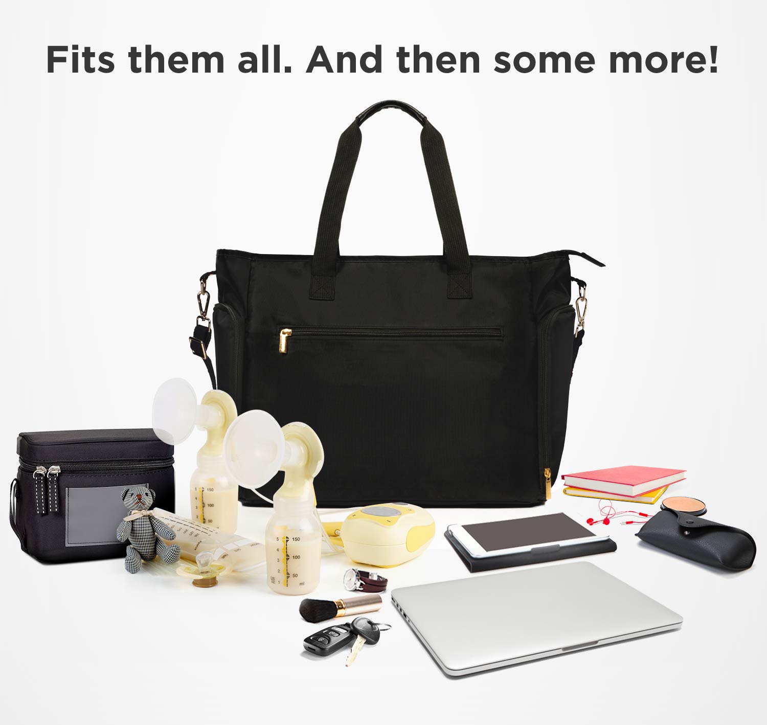 Breast Pump Bag Tote for Work with Staging Mat Sophisticated Design