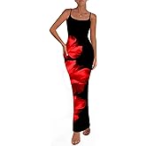 PRETTYGARDEN Womens Floral Maxi Dress Summer 2026 Sexy Spaghetti Strap Slip Bodycon Mesh Beach Vacation Dresses