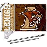 Lehigh Mountain Hawks Flag with Pole and Bracket Holder University Set