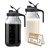 64oz Glass Pitcher with Lid - 2 Quart Mason Jar