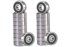 20 Pcs 608 2RS Ball Bearings - Bearing Steel and Double Rubber Sealed Miniature Deep Groove Ball Bearings (8mm x 22mm x 7mm)