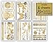 Terra Tattoos Gold Metallic Temporary Tats 75+ Geometric Henna Designs Butterflies, Elephants, Flowers Waterproof Nontoxic Long Lasting Perfect for Beach, Festivals, & more! (Dawn)
