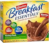 Carnation Breakfast Essentials Powder Drink Mix, Variety Pack, 10 Count Box of 1.26 oz Packets, 6 Pack
