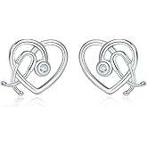 Sterling Silver Stethoscope Nurses Earrings Heart Shaped Women Studs Jewelry Gifts for Doctor Nurse Assistant RN Medical Student