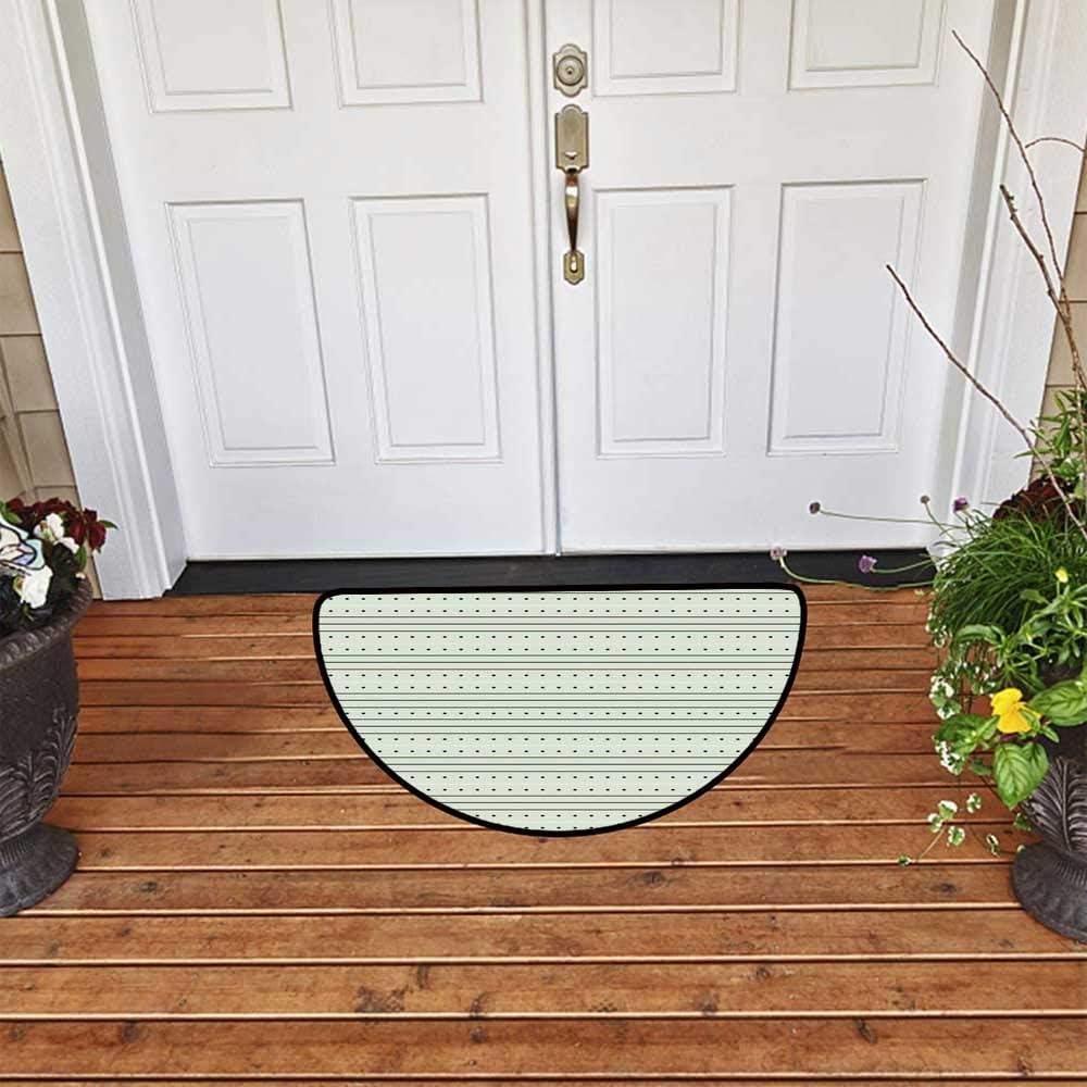 Half Round Indoor Doormat Mint Green Modern Design with
