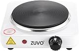 Zuvo 1500W Single Hot Plate Portable Electric Hob White 19cm Ring