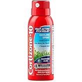Cortizone-10 Max Strength Soothing Aloe Itch Relief Spray, 2.7 oz. | 1% hydrocortisone, ages 2+, no mess, anti-itch cooling spray for bug bites, rash, eczema, psoriasis, poison ivy, oak, sumac