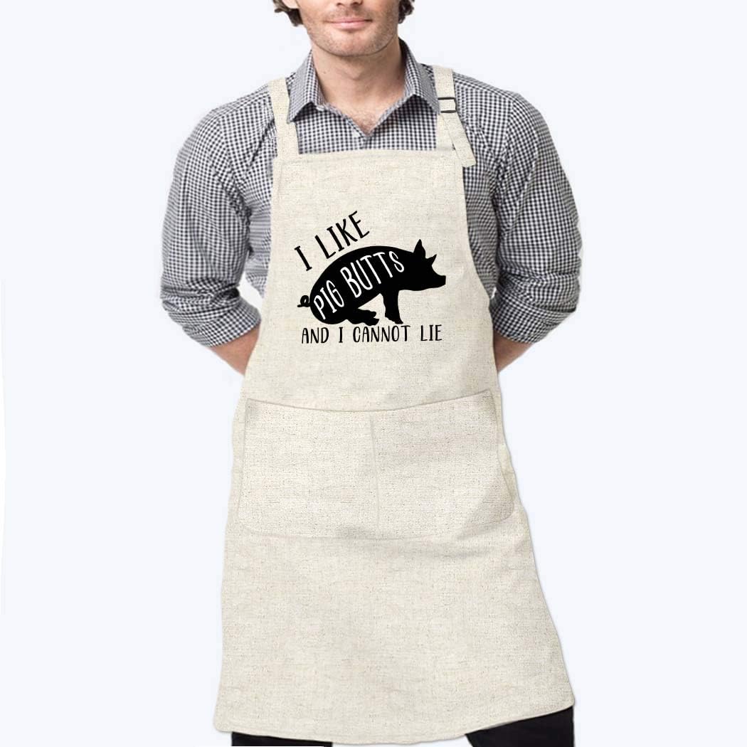 Dadidyc Funny Apron for Men Adjustable for Durable Linen Apron One