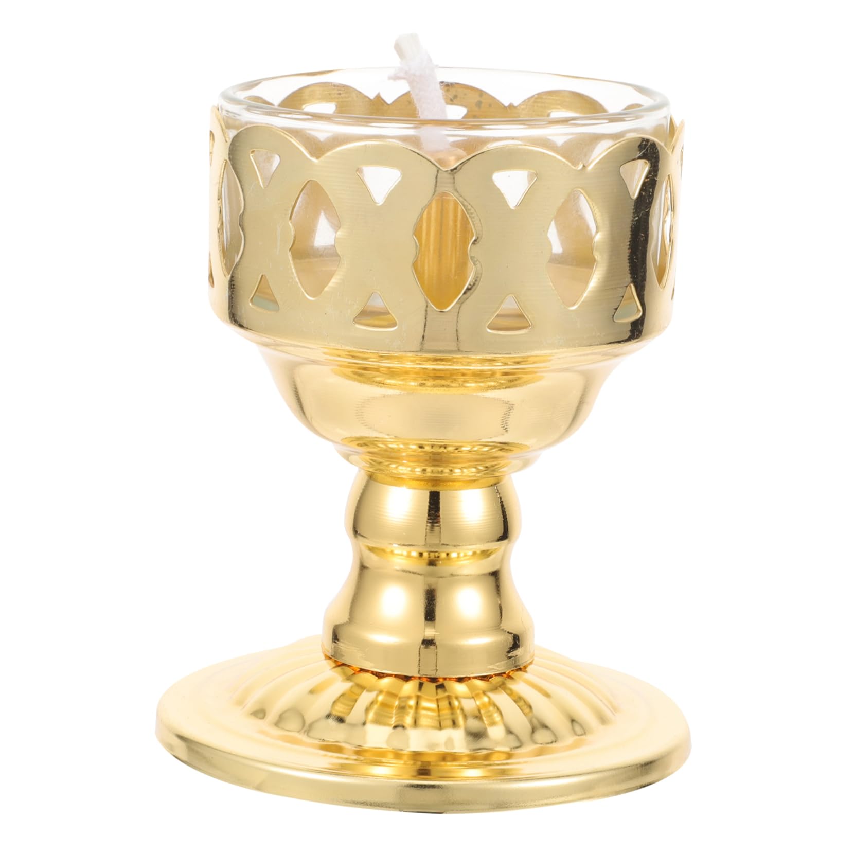 GRIRIW Temple Butter Lamp Alloy Altar Lamp for Buddhist Worship Vintage Kerosene Oil Decorative Light for Home and Temple Use Traditional Ghee for Spiritual Practices