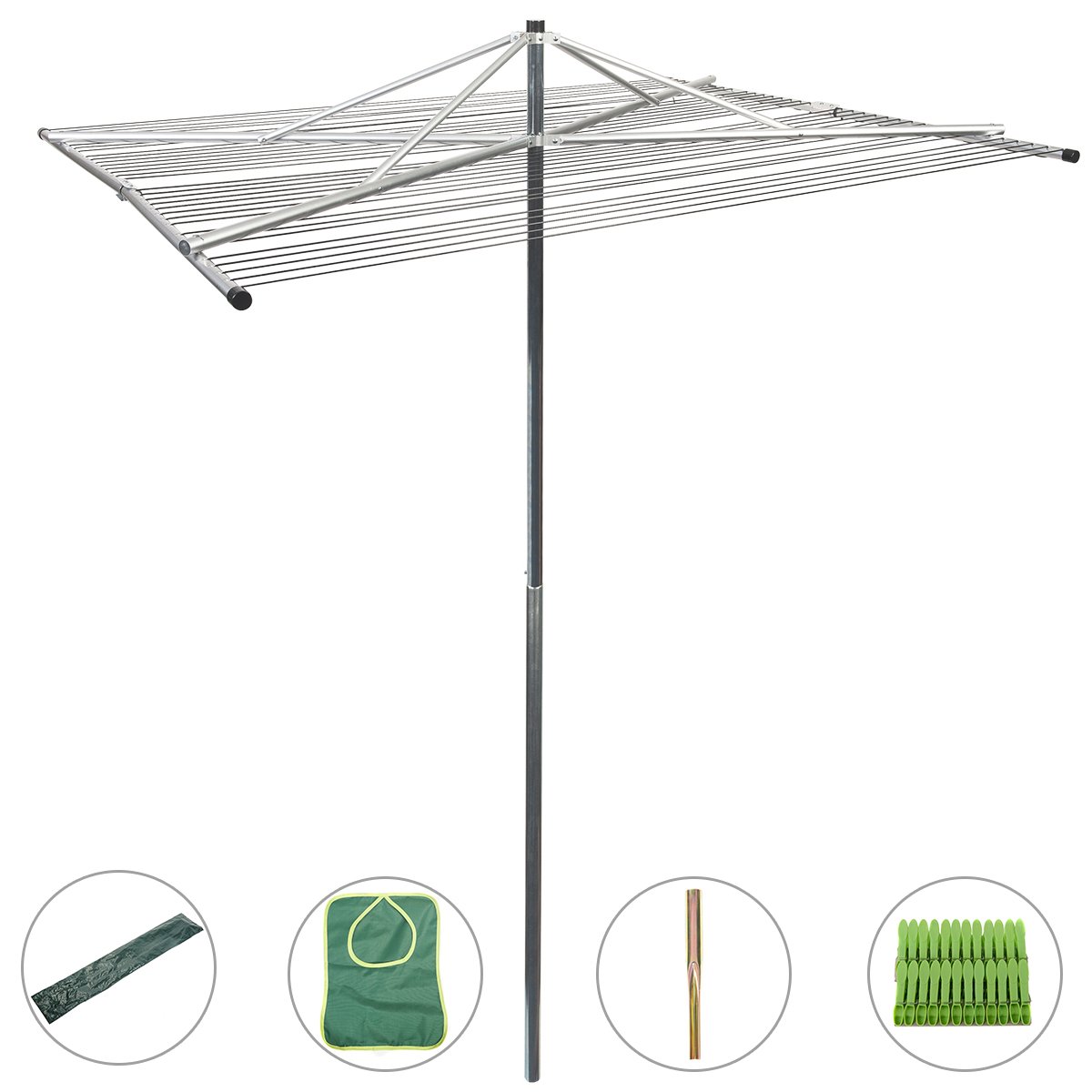 Drynatural Outdoor Umbrella Clothesline Large Collapsible 4arm
