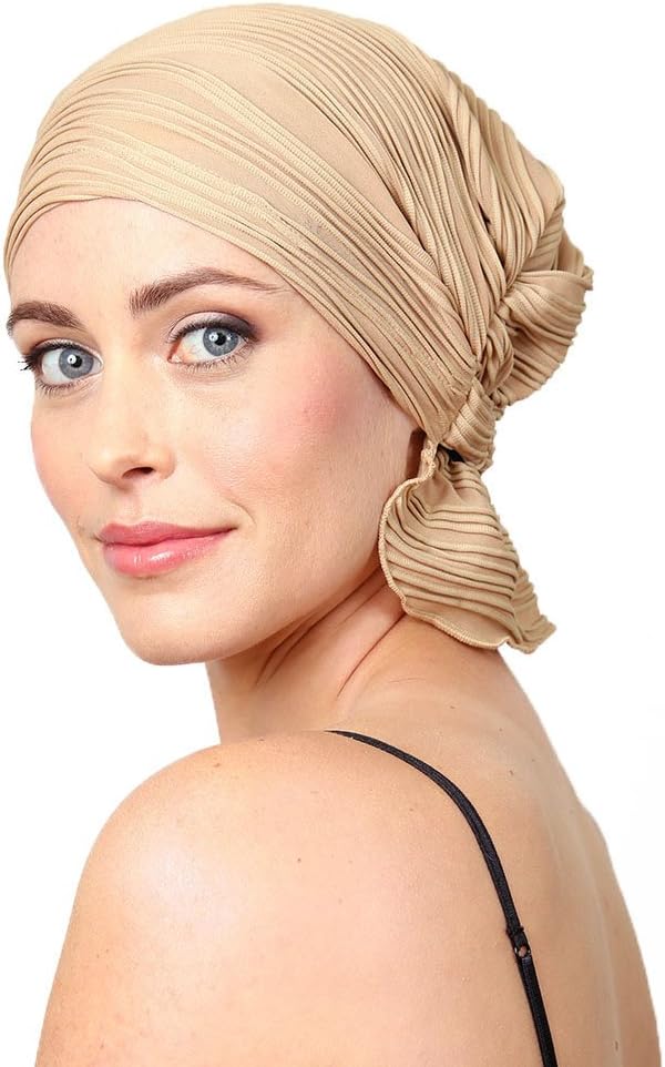 Beth by Chemo Beanies (Stone Wavy Knit)