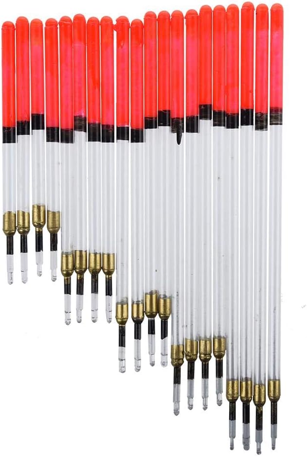 Rungao 20 Pcs Fishing Floats Transparent Pipe Drift Loaded Coarse Carp Feeder Bobbers Fishing Tackle Accessories