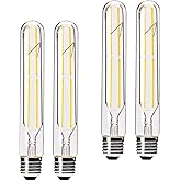 VCTC Lighting Dimmable 6W Tubular LED Bulbs, 3000K Warm White,Edison Style Filament Light Bulb, T10 Vintage Bulb 60 Watt Equi