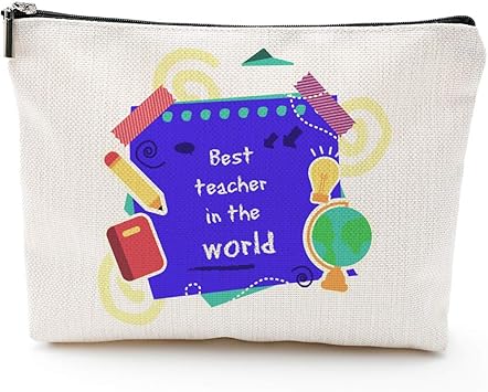 Amazon Com Graduation Gifts For Teachers Best Teacher In The World Teacher Gifts Teacher Gifts For Women Teacher Appreciation Gifts For Women Preschool Teacher Gifts Pencil Pouch Makeup Bag