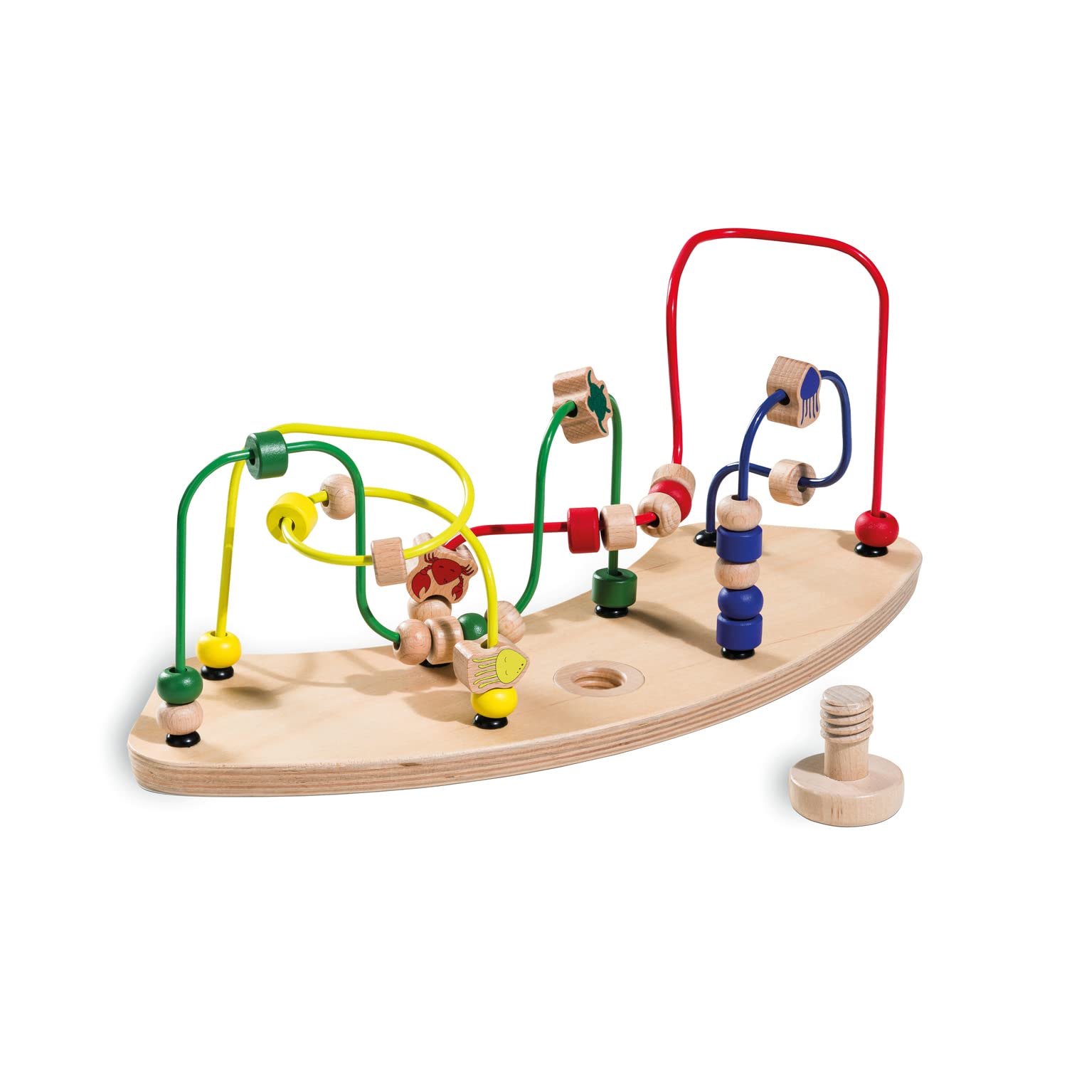 hauck Play Moving, Water Animals - Additional Bead Maze Toy 12M+ Compatible with Alpha+ Highchair Click On Play Tray, Made of FSC Certified Beechwood, Fosters Hand Eye Coordination