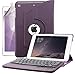 iPad Mini Keyboard Case, Boriyuan Detachable Wireless Bluetooth Keyboard PU Leather Cover with 360 Degree Rotating Stand and Screen Protector + Stylus for Apple iPad Mini 1/Mini 2/Mini 3, Purple