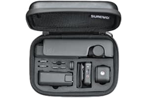 SUREWO Osmo Pocket 3 Mini Case, Portable PU Storage Protective Bag for DJI Osmo Pocket 3 Standard kit and DJI Osmo Pocket 3 Power Expansion Combo Accessories