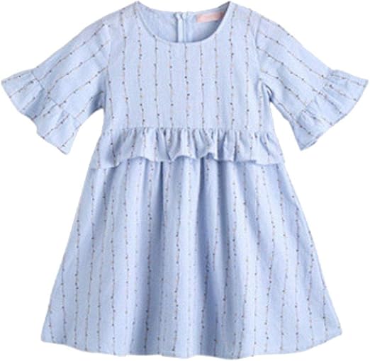 Amazon Co Jp Plus Nao プラスナオ ワンピース 子供服 女の子 ガールズ キッズ 夏服 春服 フリル ラウンドネック 半袖 膝丈 かわいい お出かけ 結婚式 160 対応身長150cm 服 ファッション小物