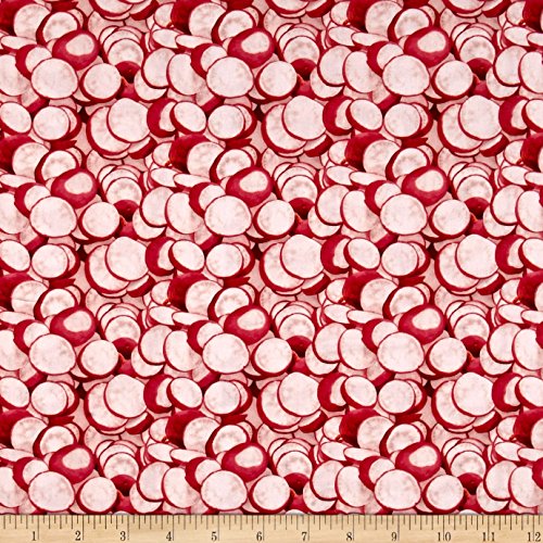 Fabri-Quilt Market Medley Sliced Radishes Multi Fabric by The Yard