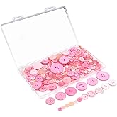 Round Resin Buttons 200PCS Mixed Pink for Crafts Sewing DIY Manual Button Painting DIY Handmade Ornament Buttons