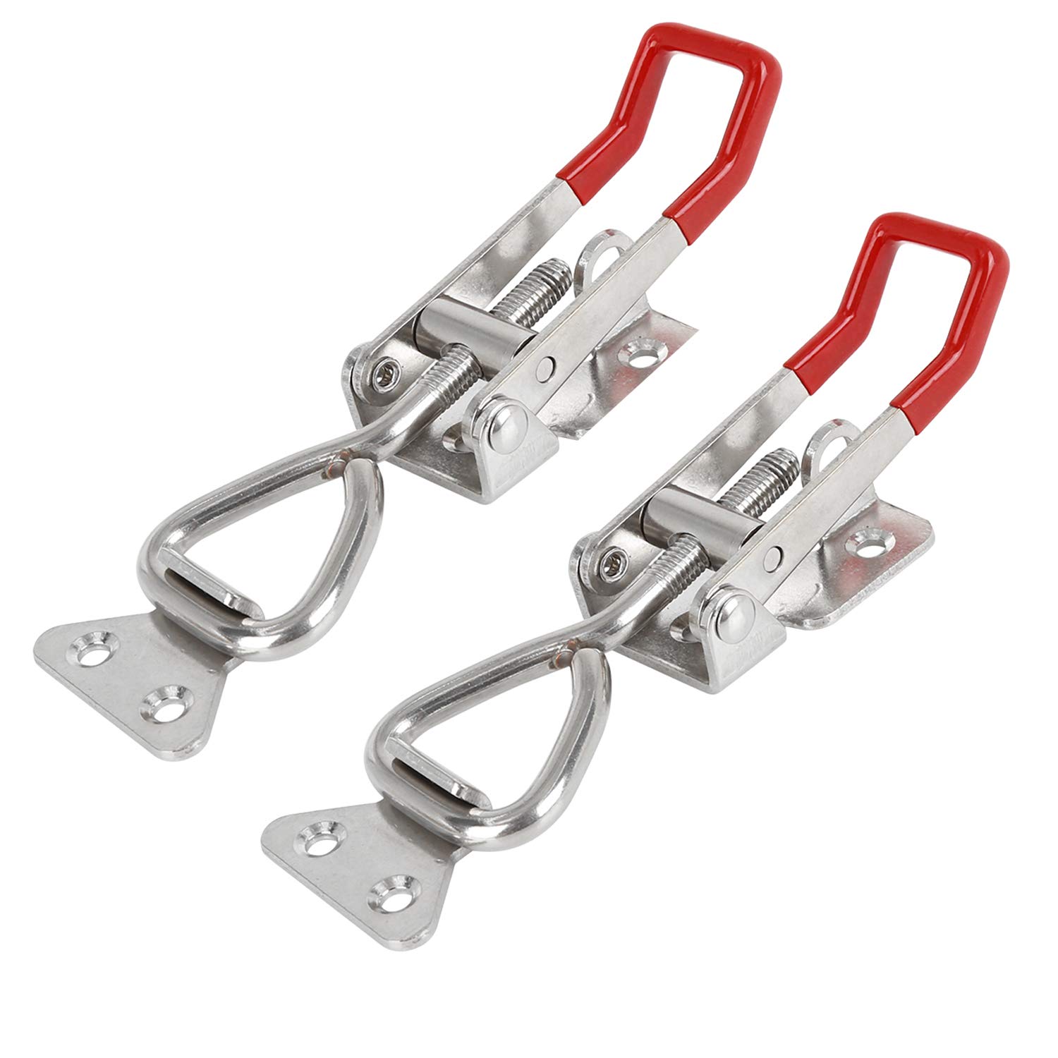 Adjustable Toggle Clamp, 2pcs 300Kg/ 660Lbs Toggle Latch Quick Release Pull Latch Metal Adjustable Door Cabinet Box Case Toggle Latch Hasps for Trunk and Closet (GH4003)