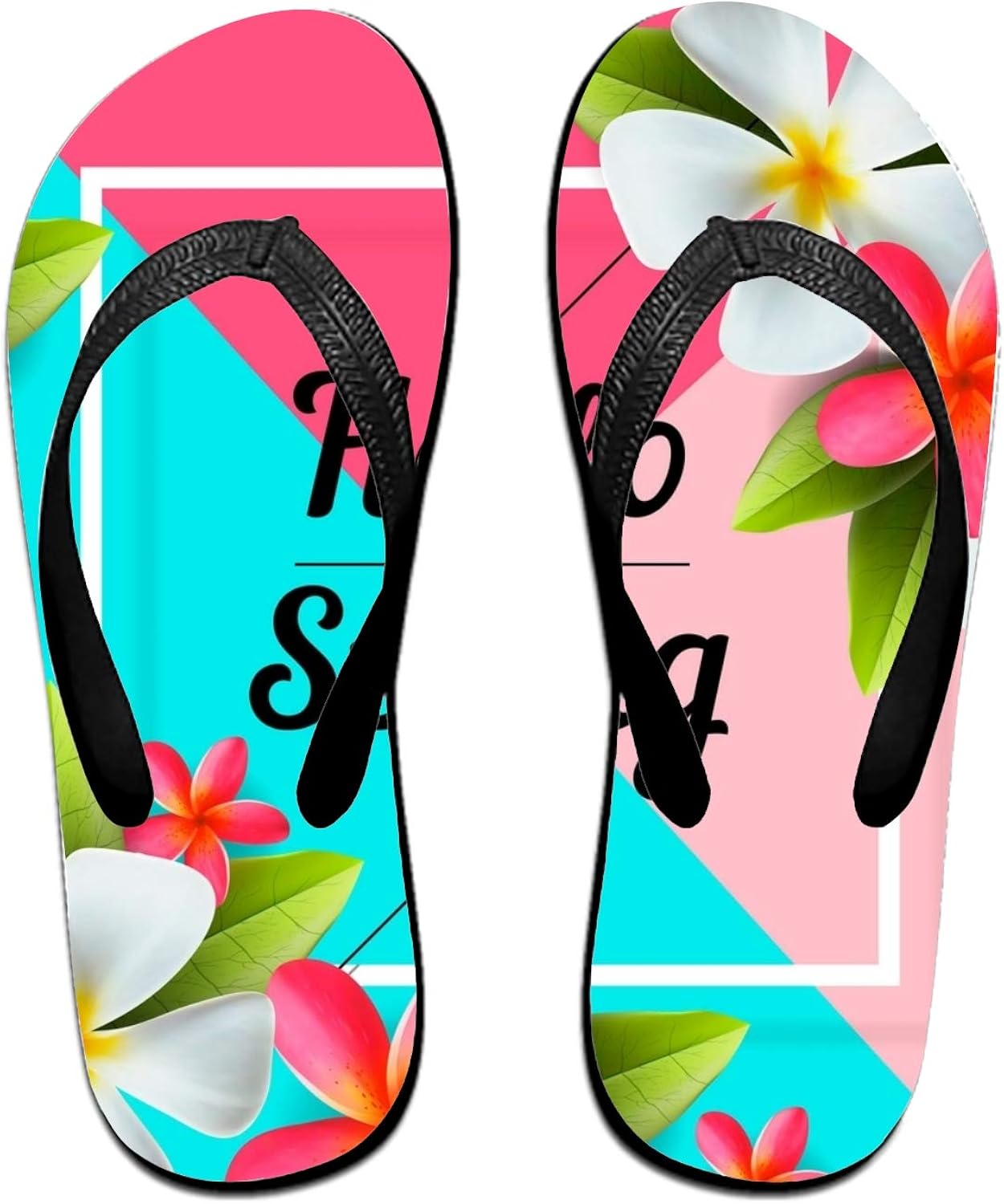 Women Asolliy Fly Fishing Flip Flops Hello Summer Sandy Funny Thong Sandals  yusukekunii.com