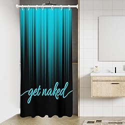 AAtter Teal and Black Shower Curtain Get Naked