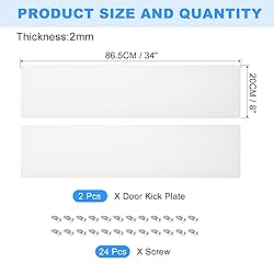 uxcell 2pcs Door Kick Plate, 8 x 34 Inches Aluminum