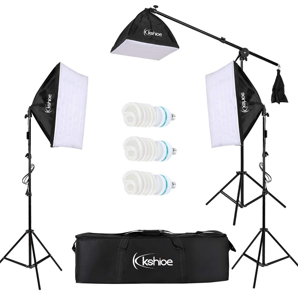 Best Kshioe Studio Softbox Lighting Set Boom