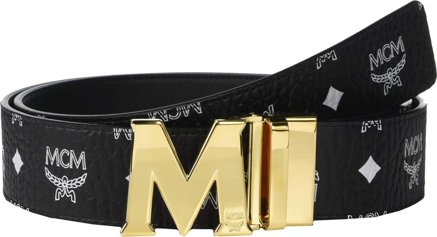 mens white mcm belt