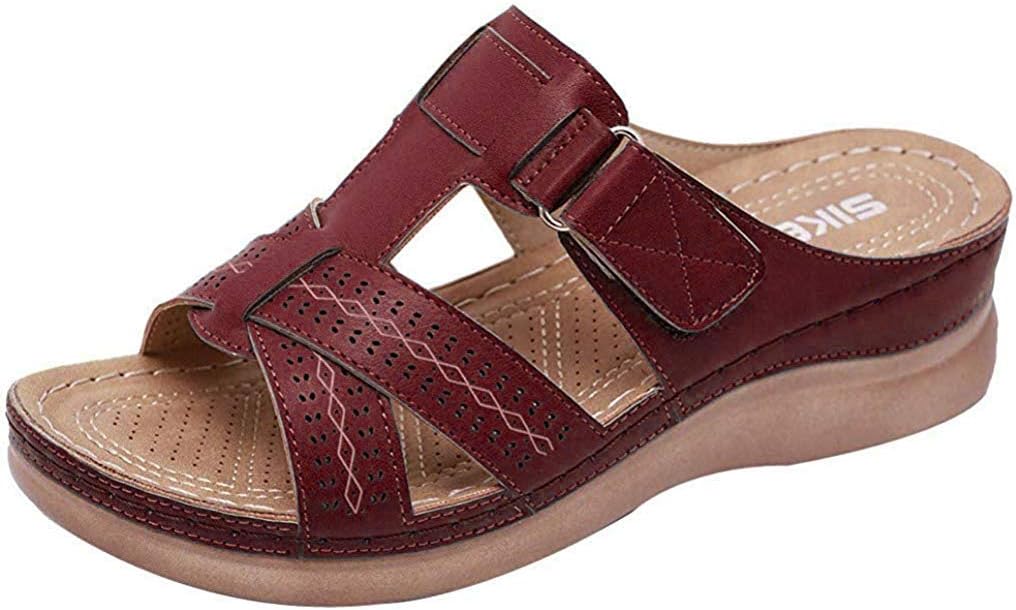 Flats Wedges Comfy Platform Sandal Women's Strapy Cross Flatform Slipper Open Toe Casual Wedges Leather Slippers