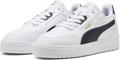 Baskets Shuffle Downtown Unisexes, Puma Blanc, Bleu Marine, Or PUMA, 40.5 EU