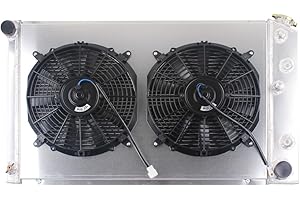 LUXERAD OHOB-COOL 3 Rows Full Aluminum Radiator with Shroud Fan For Chevy 1970-1987 72 86 Camaro Monte Carlo Nova El Camino GMC Oldsmobile Pontiac series