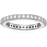 VIR JEWELS 1/2 cttw to 1 cttw Diamond Wedding Anniversary Band for Women, Full Eternity Round Diamond Engagement Ring 14K Gold Prong Set, Size 4.5-10