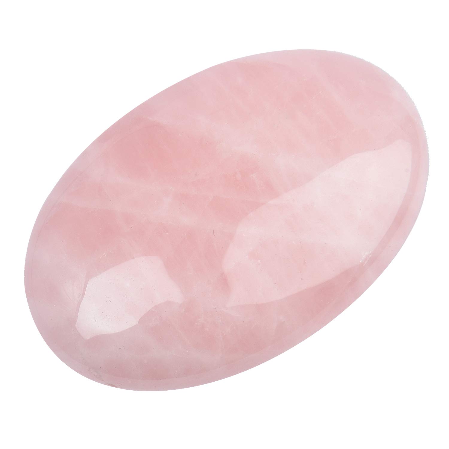 June&Ann Natural Rose Quartz Palm Stones, Healing Gemstone Therapy Worry Crystal Stones for Meditation Chakra Balancing Collection, Oval Shape