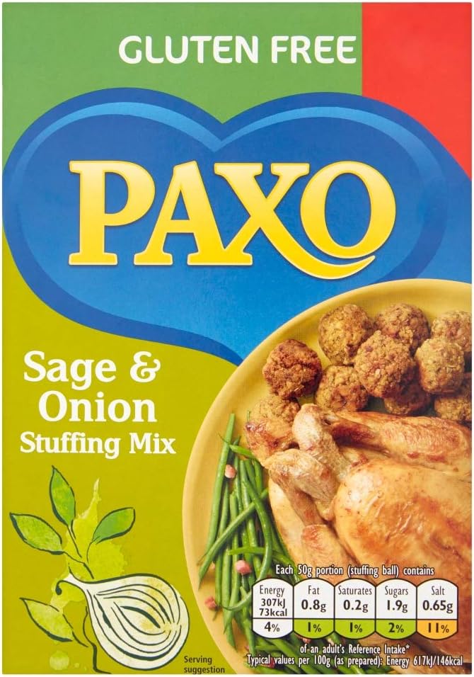 Paxo Gluten Free Sage Onion Stuffing Mix 150 G Amazon co uk Grocery