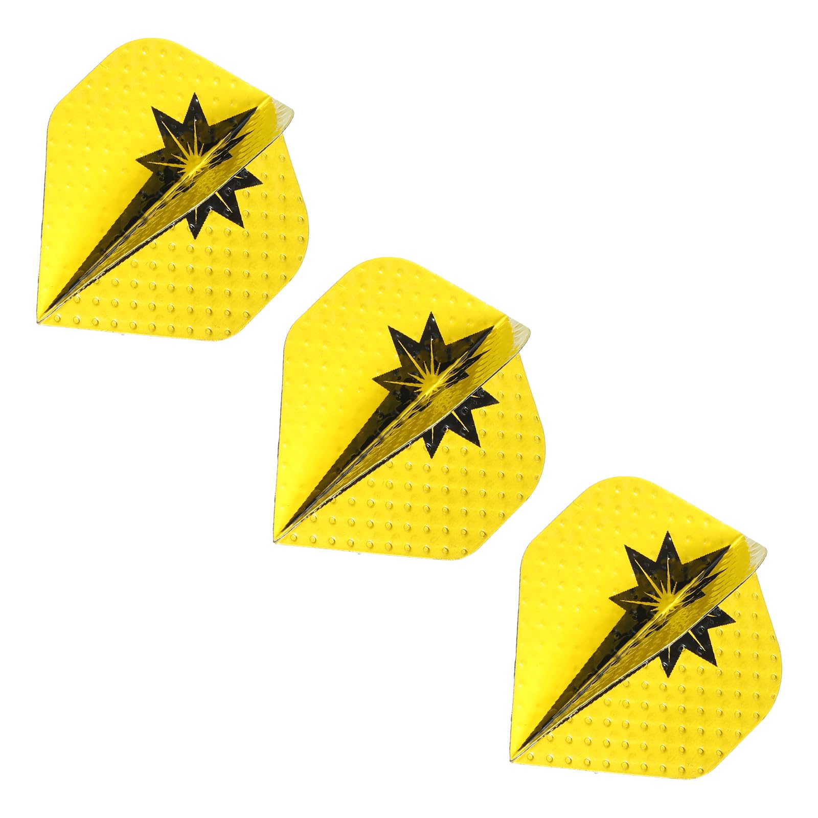 PATIKIL Slim Dart Flights, 3 Pack Aluminum Foil Unique Design Dart Accessories for Steel Tip Dart and Soft Tip Darts, Black Yellow