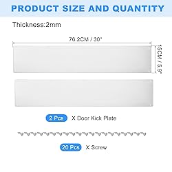 uxcell 2pcs Door Kick Plate, 6 x 30 Inches Aluminum