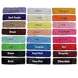 Pixnor 24pcs Crochet Wide Elastic 1.5 Inch Tight Headbands for Baby Girl Kids (Random Color)