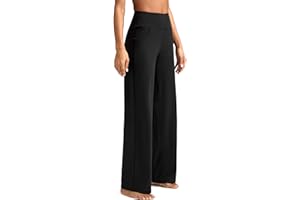 ESOFT Wide Leg Pants Women High-Waisted Yoga Work Dress Pants with Pockets, Casual Sweatpants, Petite/Regular
