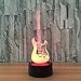 Cirkooh Electric Guitar 3D Optical Illusion Lamp 7 Colors Change Timing Remote Control and Touch Button LED Night Light Gifts Toys