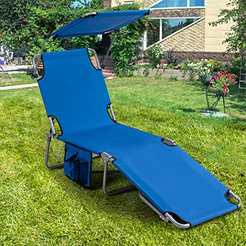 Giantex Lounge Chaise Chair Position and Shade Adjustable W/Canopy and