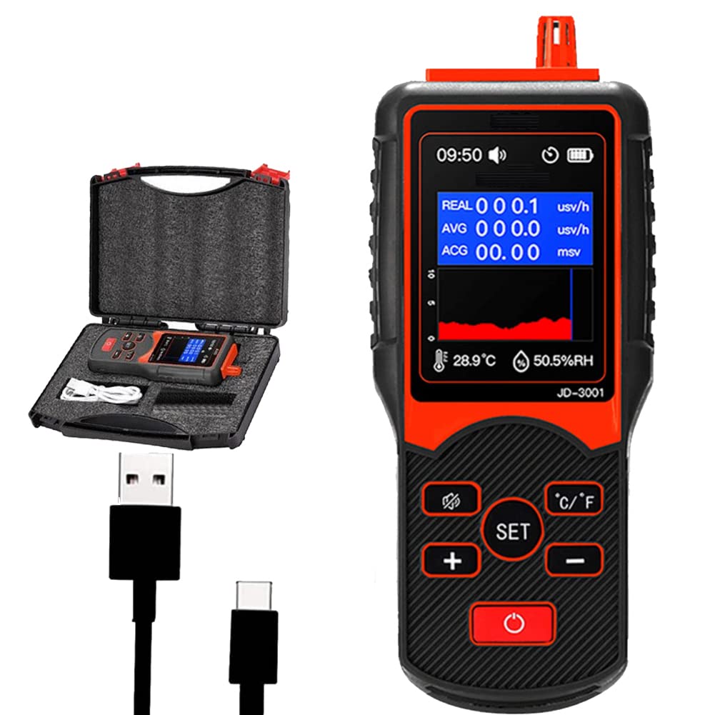 LIZHOUMIL Handheld Nuclear & Electromagnetic Radiation Detector, Portable Geiger Counter Alarm Device Monitor Meter Data Tester Digital Meter Backlight Display for Indoor Outdoor (with Carry Case)