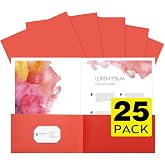 pmybupo Paper Folders with Two-Pockets,Fit Letter Size,25pcs Red