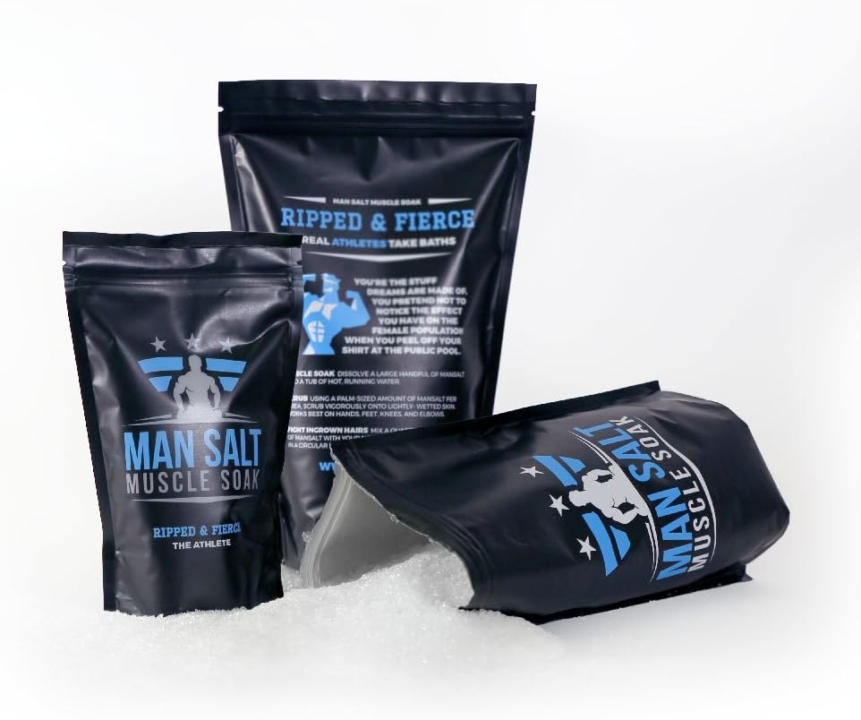 ManSalt Muscle Soak -Epsom Salt Bulk- - Best Bath Salts (Athlete, 3LB)