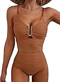 Herseas Women Two Pieces Textured Ruched Bikini Set