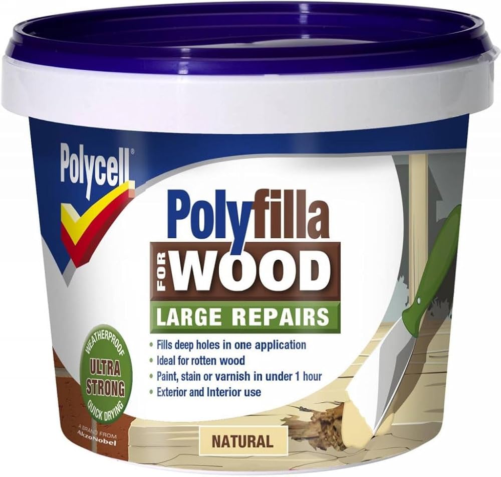 Polycell Polyfilla 2 Part Wood Filler 750g Natural Interior Exterior Repairs