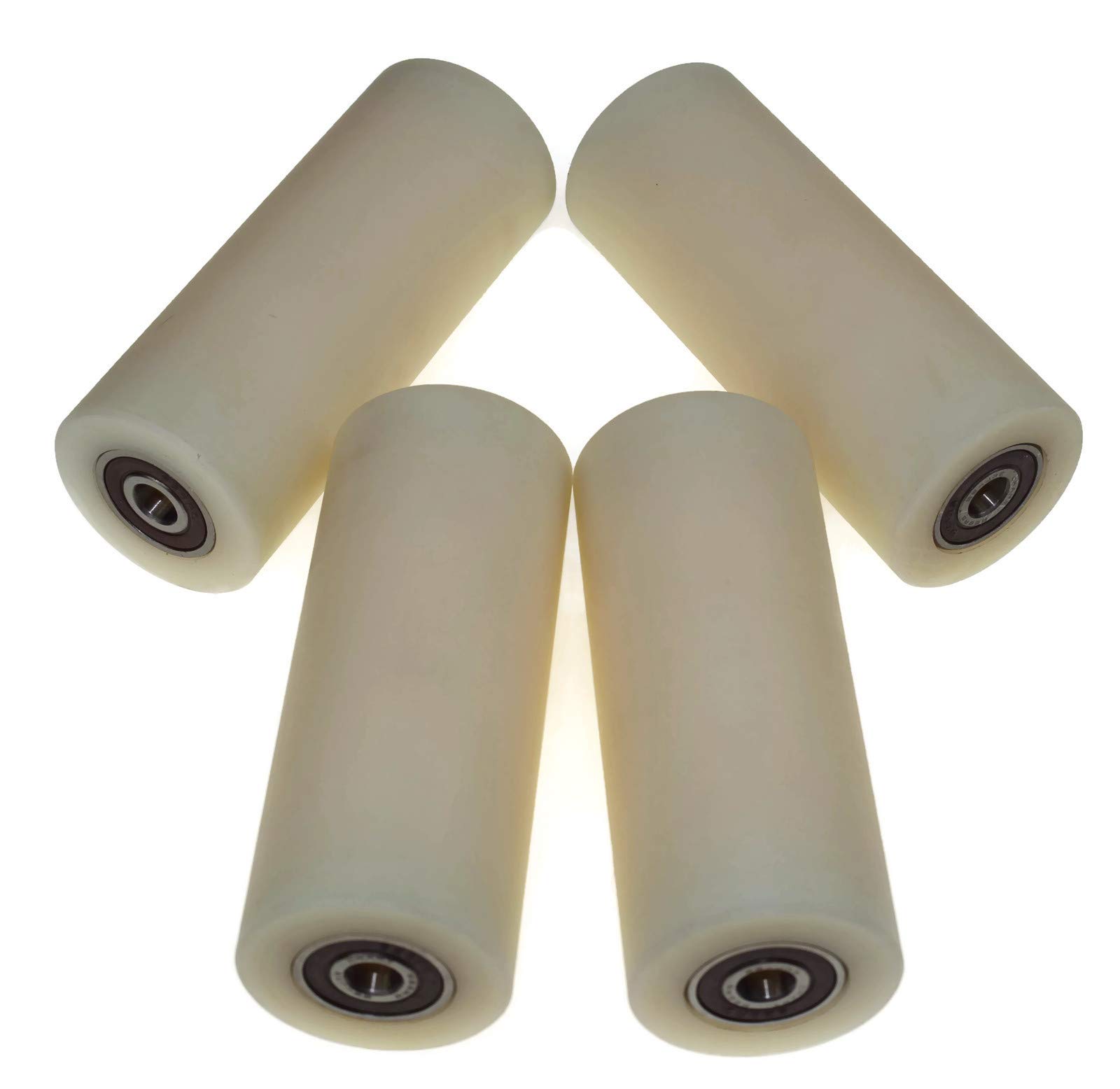 4 Pieces Nylon Polyamide Rollers 40 mm diameter 100 mm wide 8 mm bearing Precisely Machined in the EU(40-100-8)